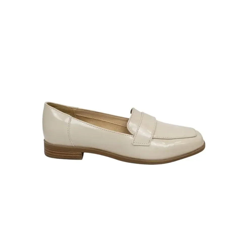 Liz Claiborne Jansey Cream Vegan Faux Leather Loafers Women's Size 7